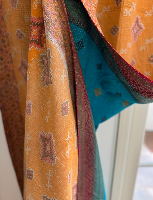 Double Sided Vintage Kantha Quilt