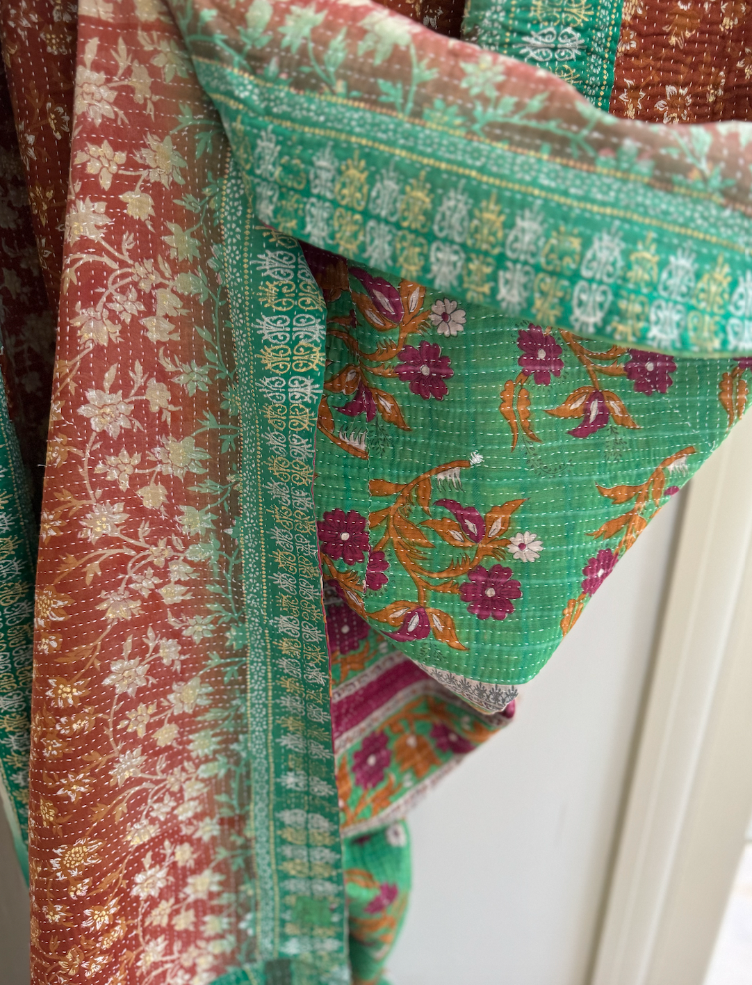 Double Sided Vintage Kantha Quilt