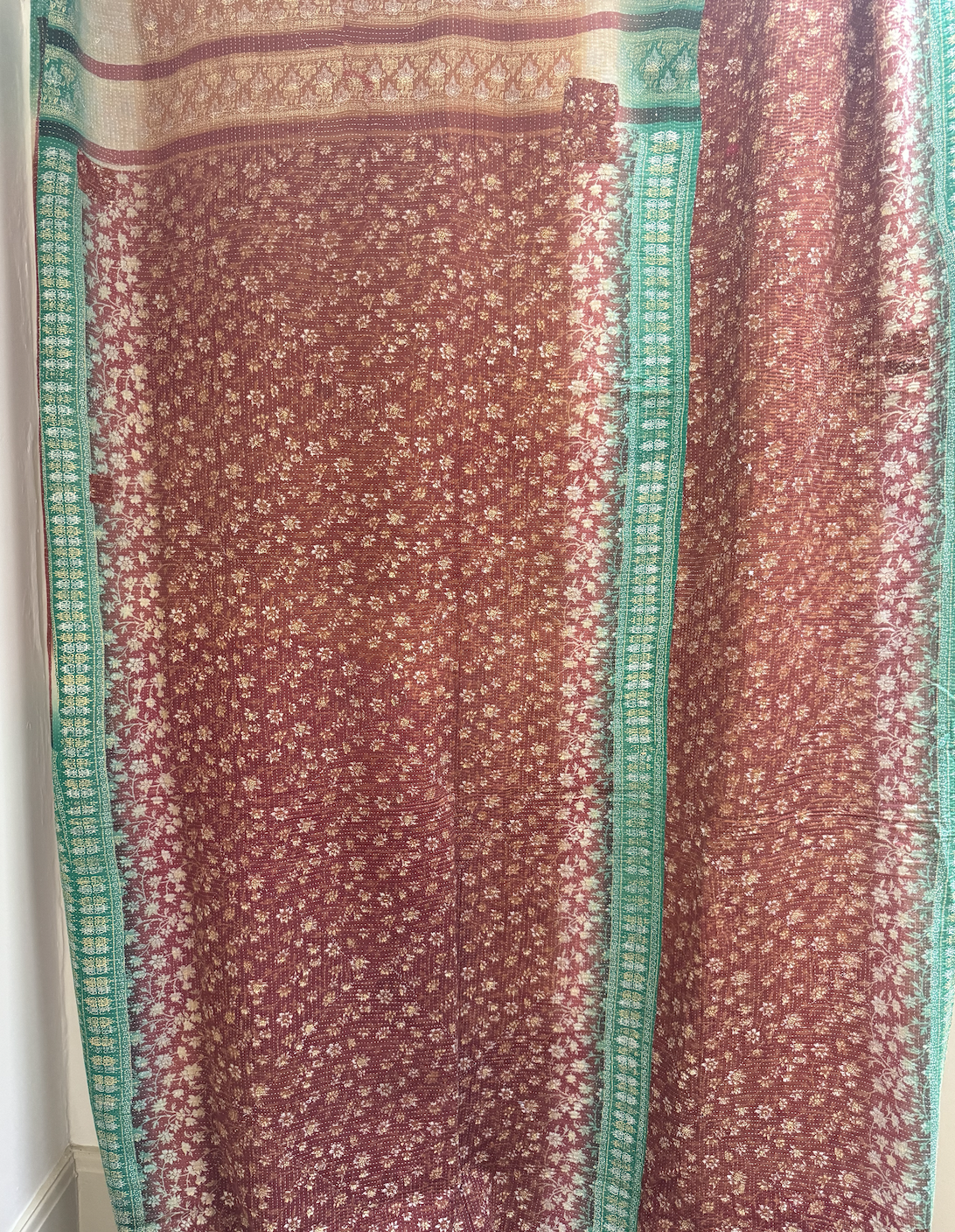 Double Sided Vintage Kantha Quilt