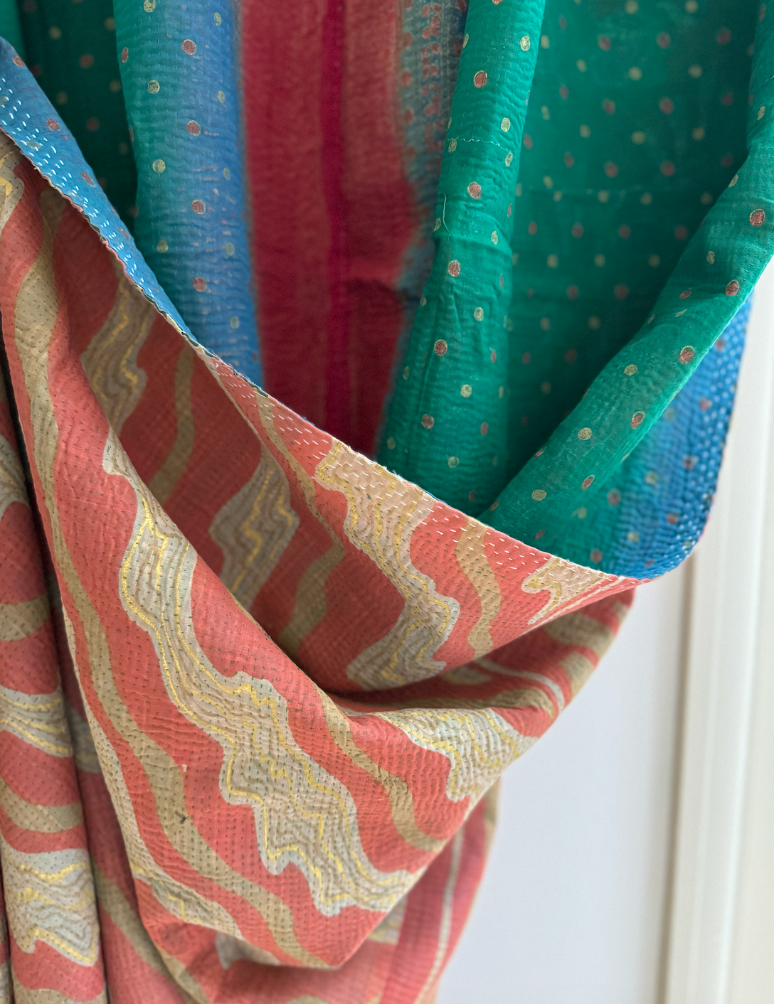 Double Sided Vintage Kantha Quilt