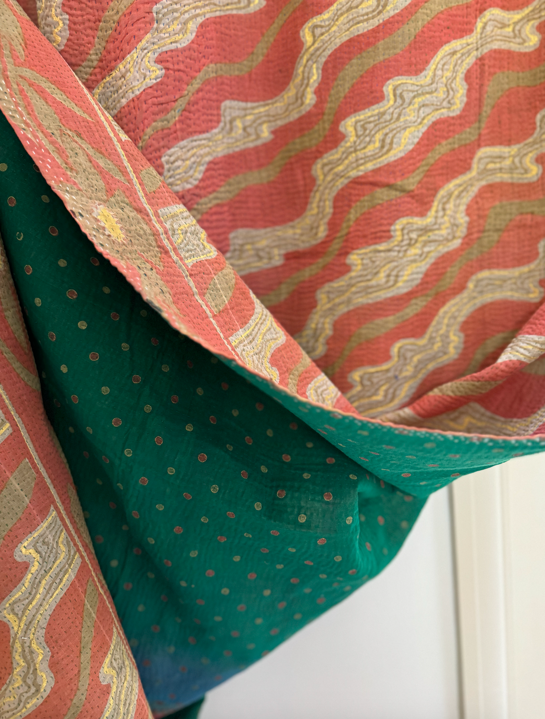 Double Sided Vintage Kantha Quilt