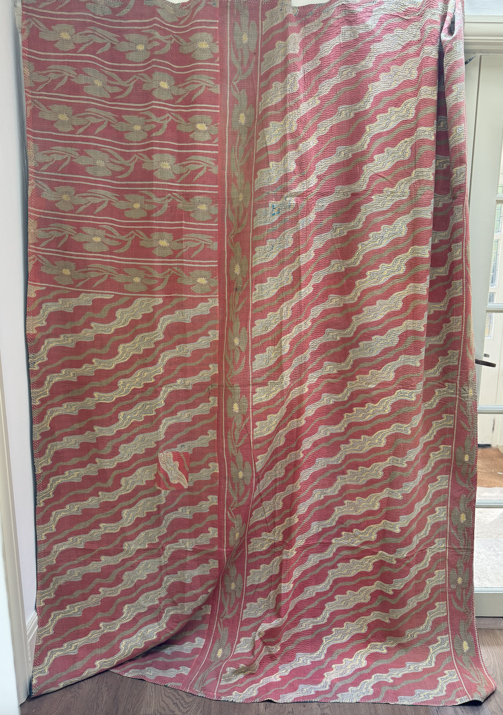 Double Sided Vintage Kantha Quilt