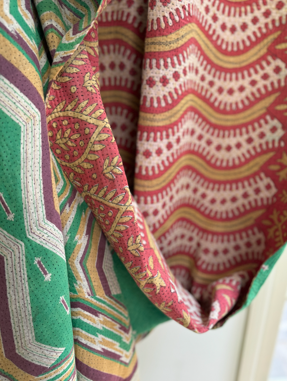 Double Sided Vintage Kantha Quilt