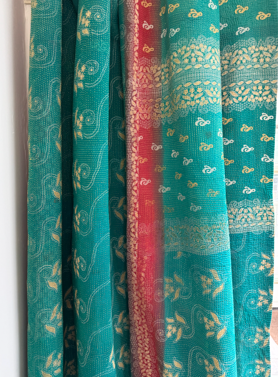 Double Sided Vintage Kantha Quilt