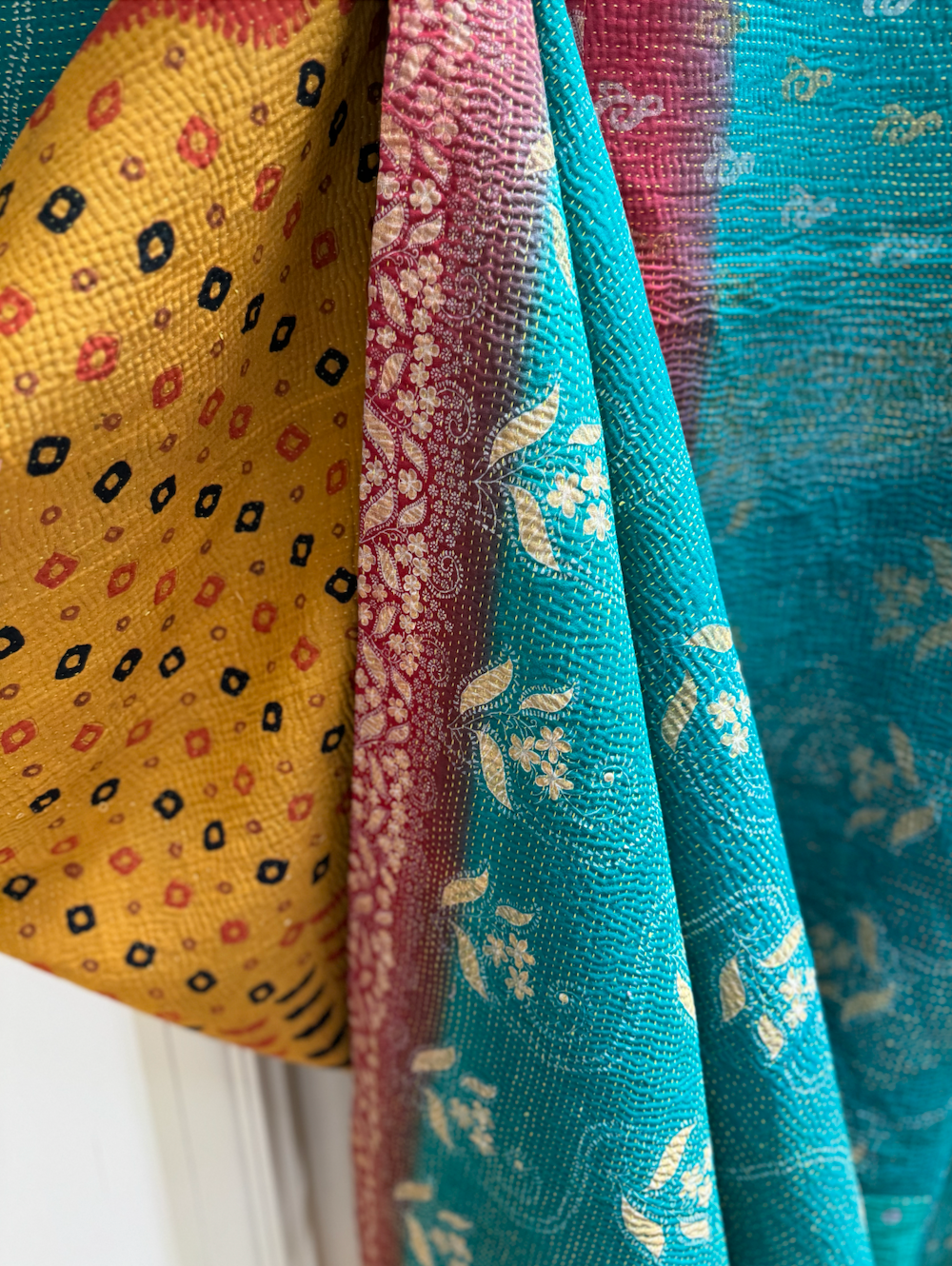 Double Sided Vintage Kantha Quilt