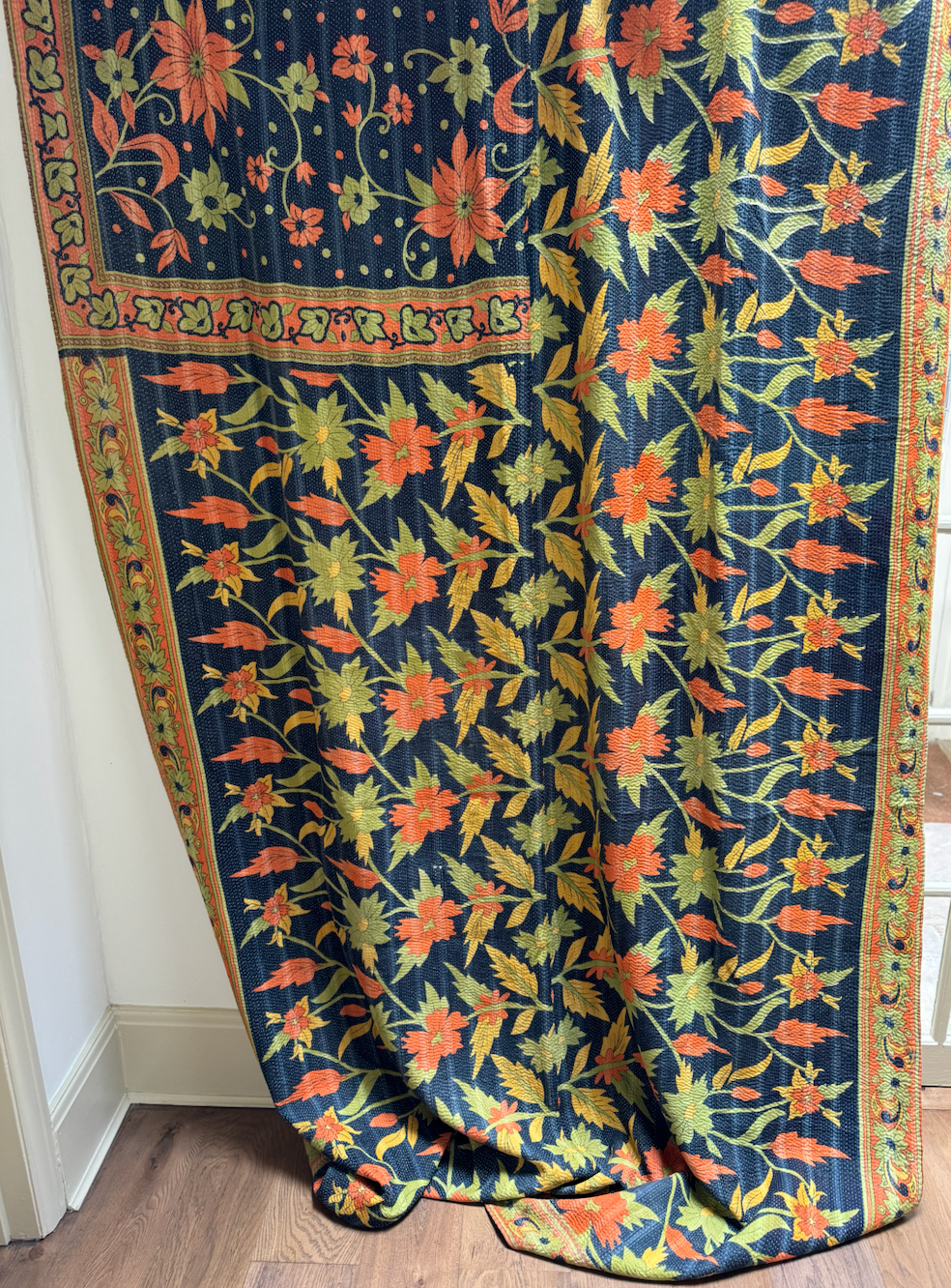 Double Sided Vintage Kantha Quilt