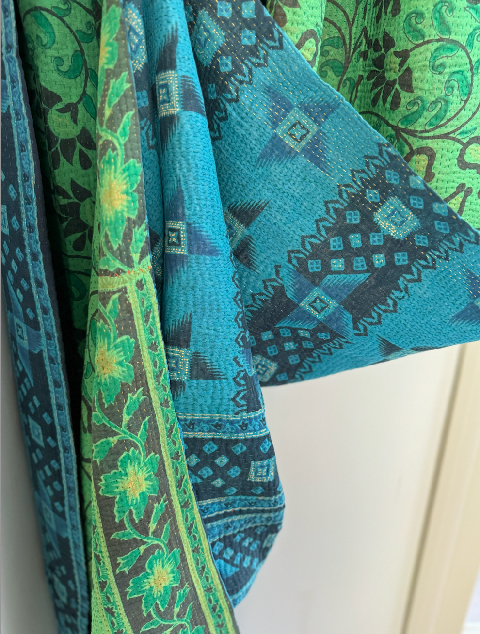 Double Sided Vintage Kantha Quilt