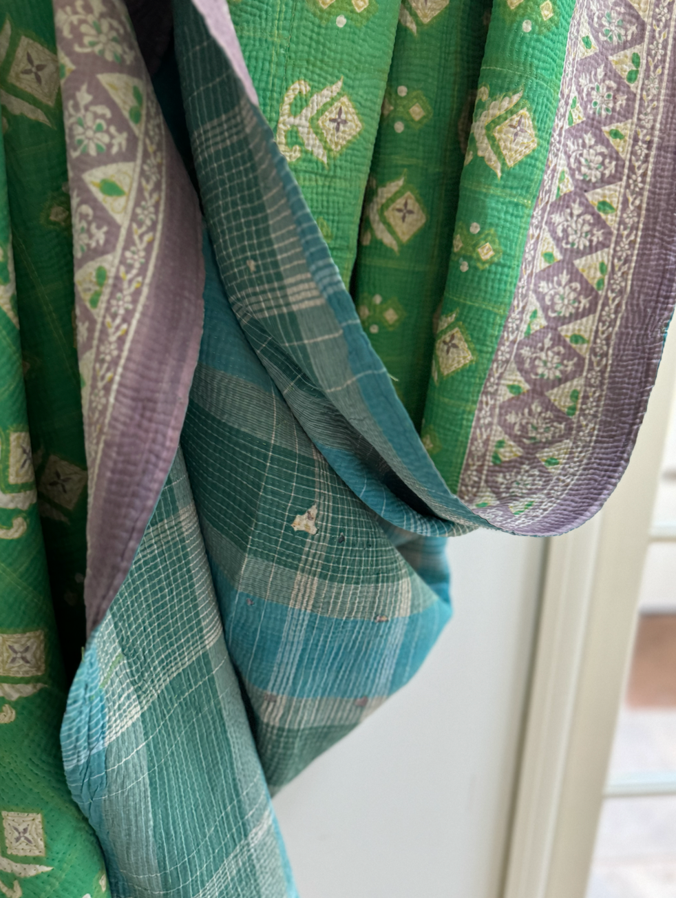 Double Sided Vintage Kantha Quilt