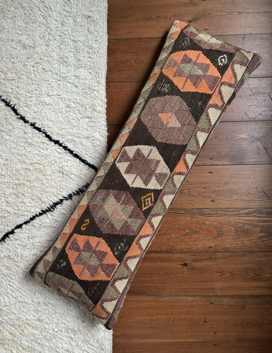 Large Retro Vibe Bolster Kilim Cushion