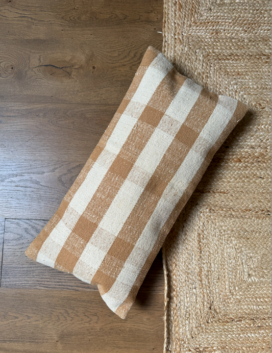 Pale Checkered Kilim Cushion