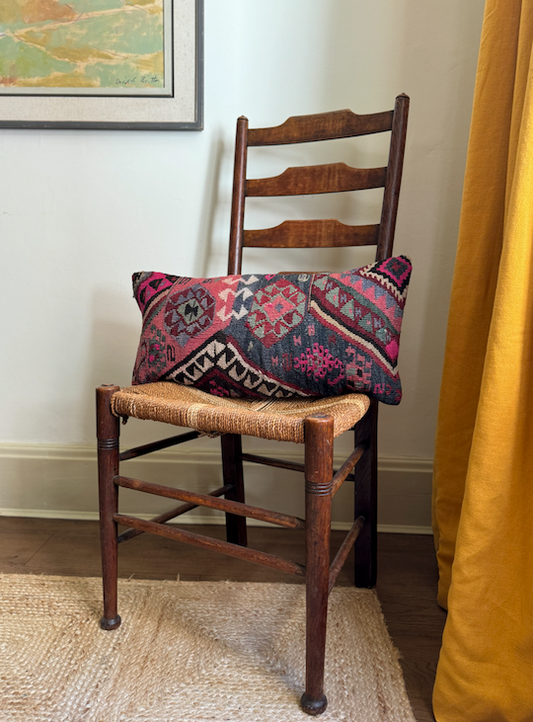 Navy & Pink Multicoloured Kilim Cushion