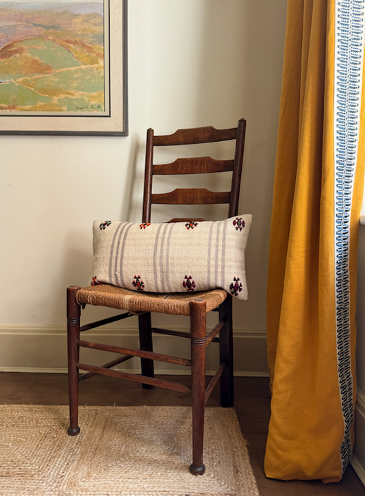 Grey Striped Kilim Cushion