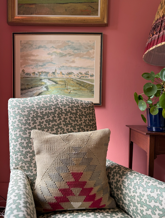 Checkered Grey Square Kilim Cushion