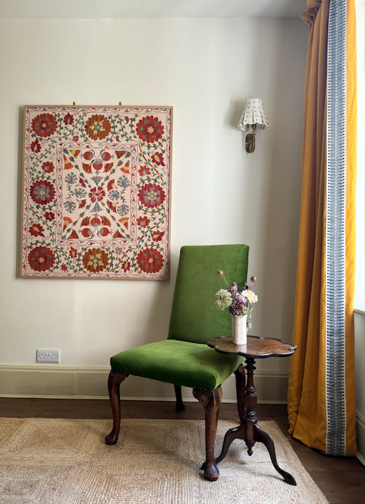 Autumnal Toned Framed Suzani Fabric