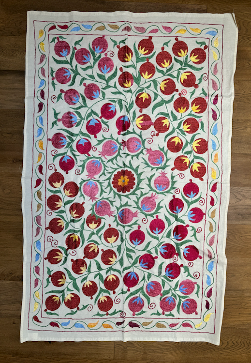 Vibrant & Modern Pomegranate Medium Suzani Fabric