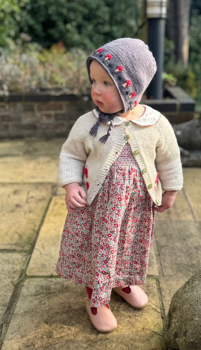 Limited Edition Hand-Embroidered Baby Bonnet – Merino Wool