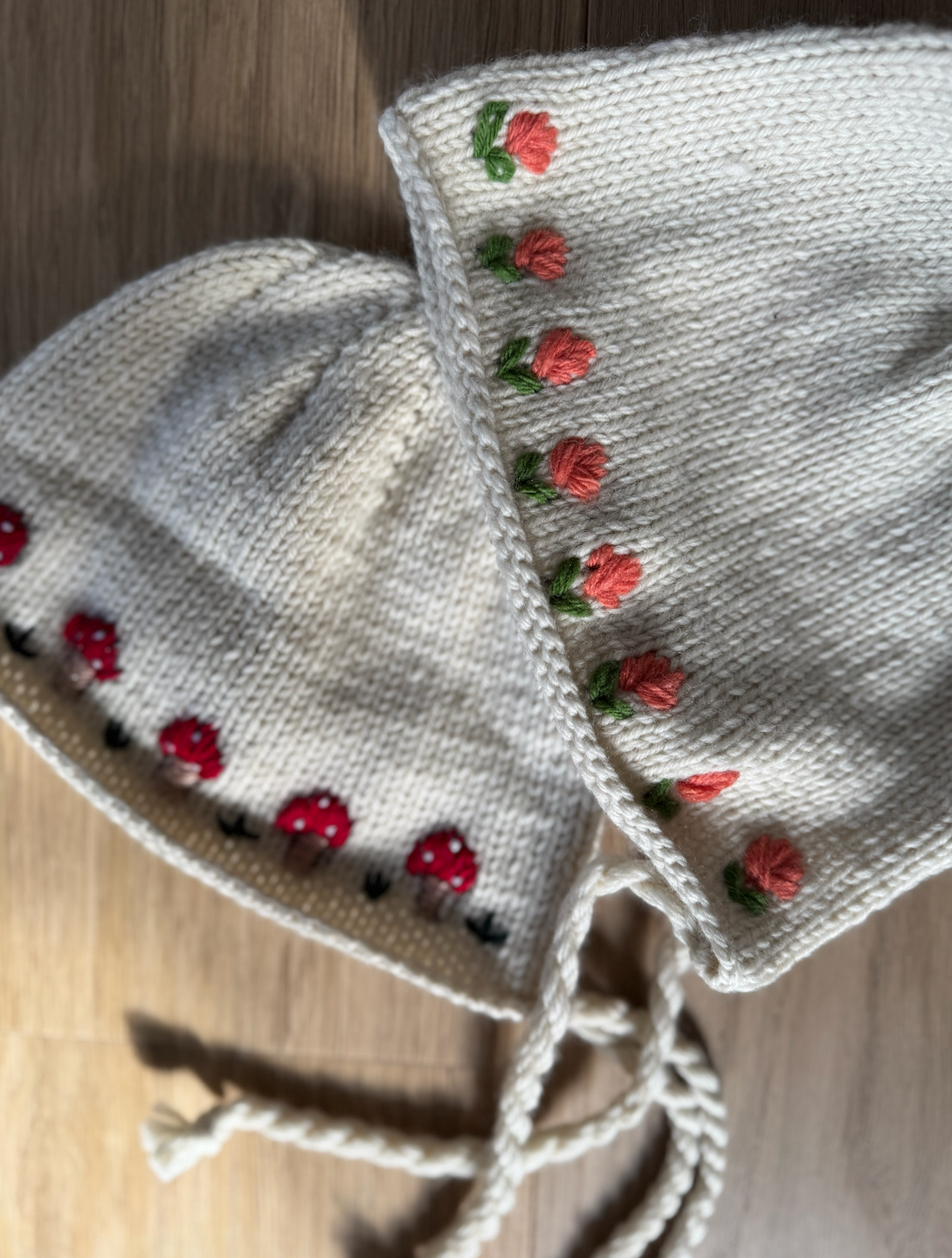 Limited Edition Hand-Embroidered Baby Bonnet – Merino Wool