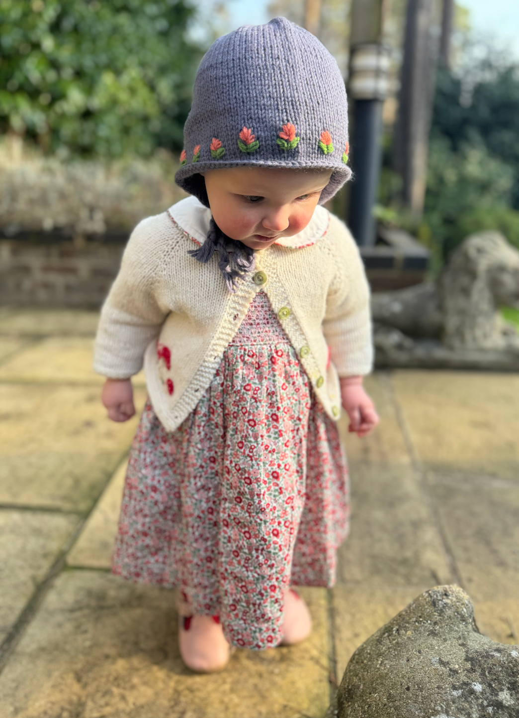 Limited Edition Hand-Embroidered Baby Bonnet – Merino Wool