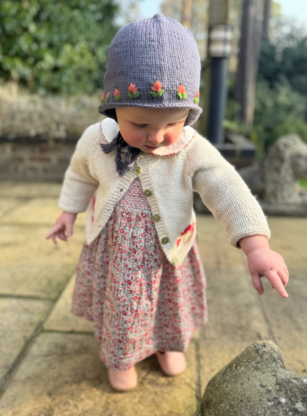 Limited Edition Hand-Embroidered Baby Bonnet – Merino Wool