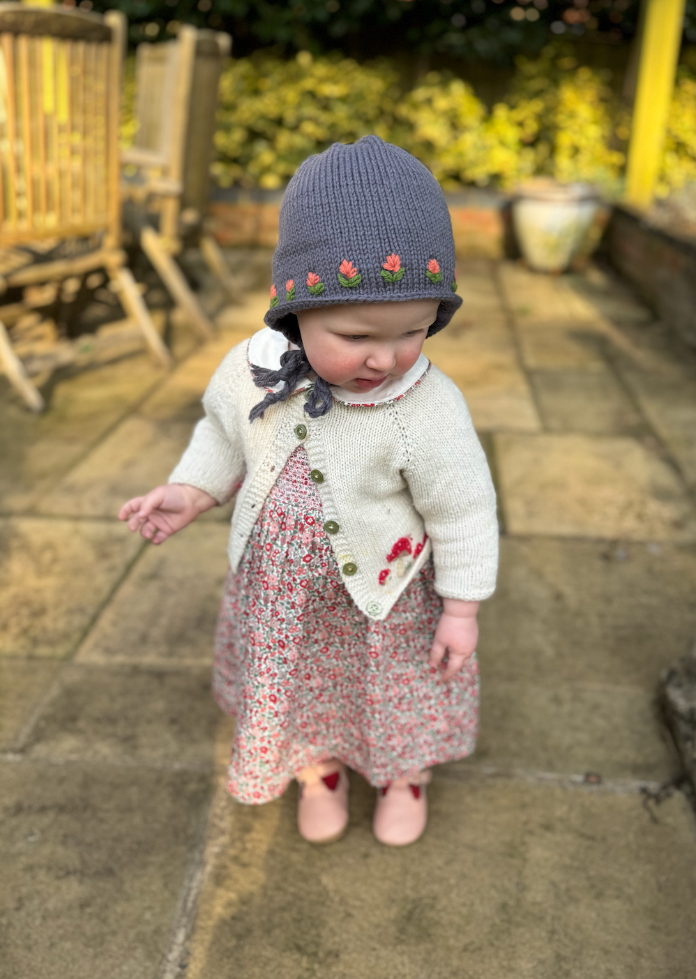 Limited Edition Hand-Embroidered Baby Bonnet – Merino Wool