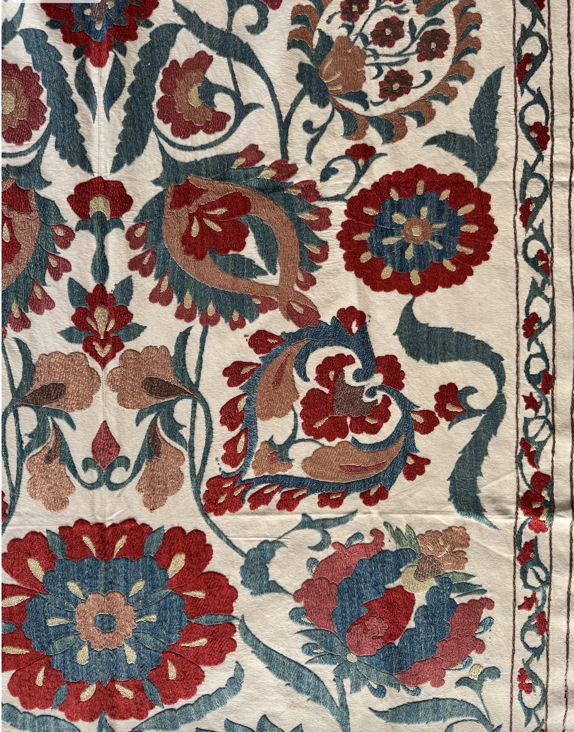 Stunning Bold Toned Uzebistan Medium Suzani Fabric