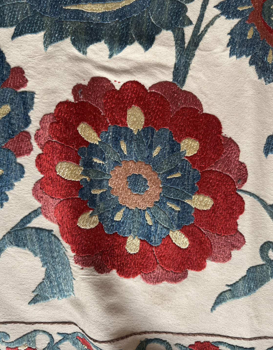 Stunning Bold Toned Uzebistan Medium Suzani Fabric