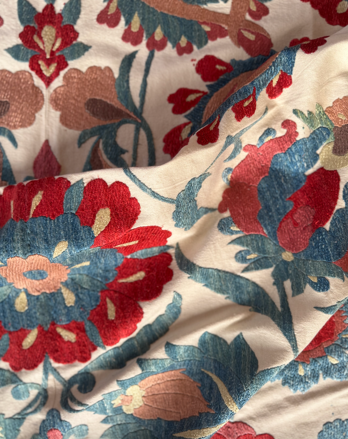 Stunning Bold Toned Uzebistan Medium Suzani Fabric