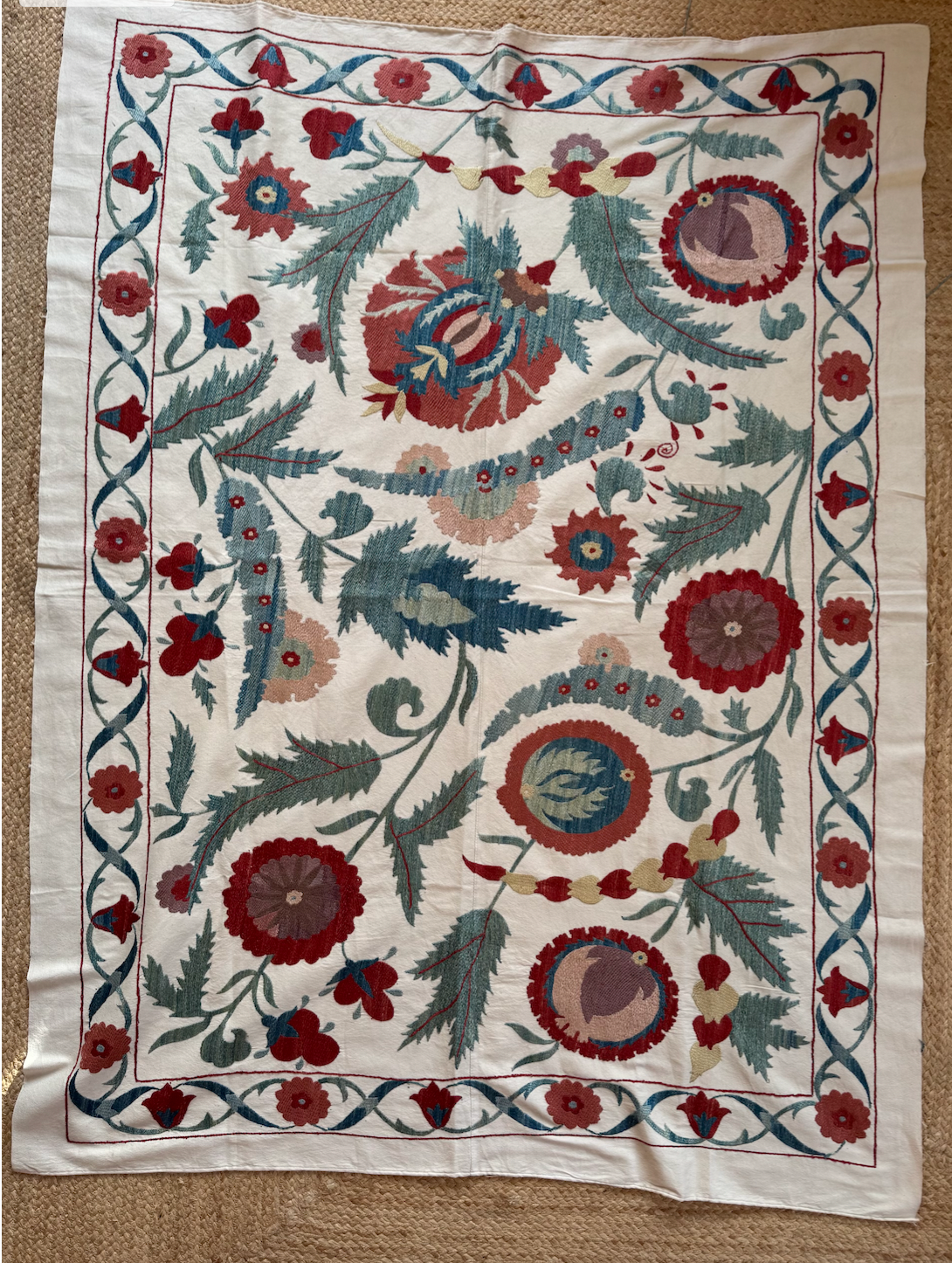 Beautiful Uzebistan Medium Suzani Fabric