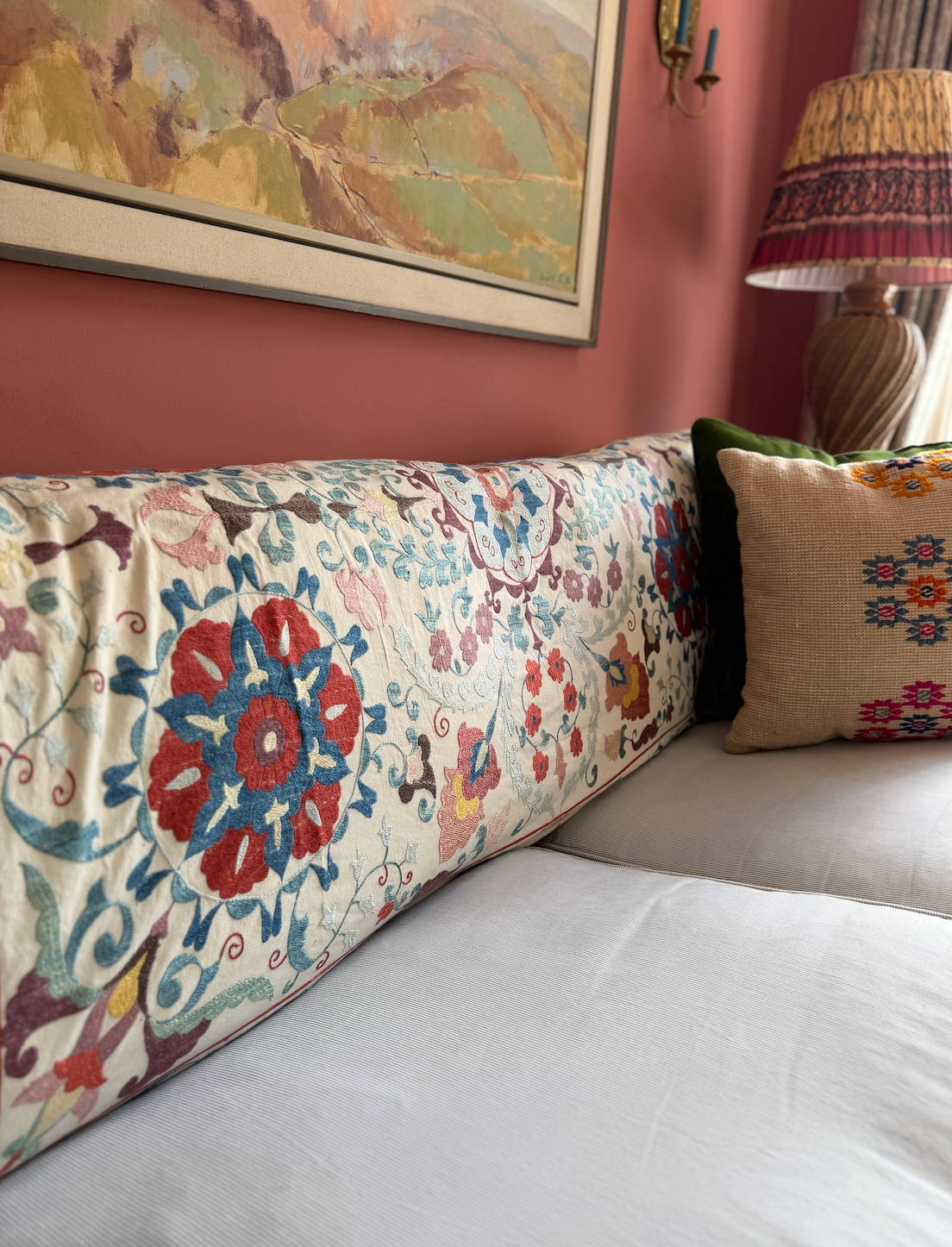 Symmetrical Floral Medallion Suzani, Medium