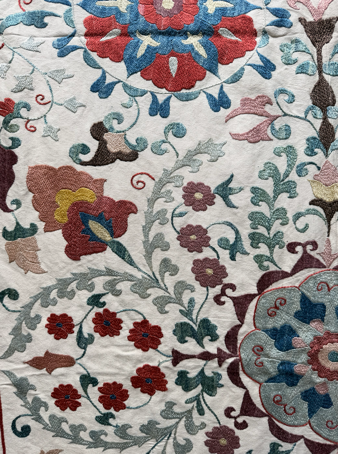 Symmetrical Floral Medallion Suzani, Medium