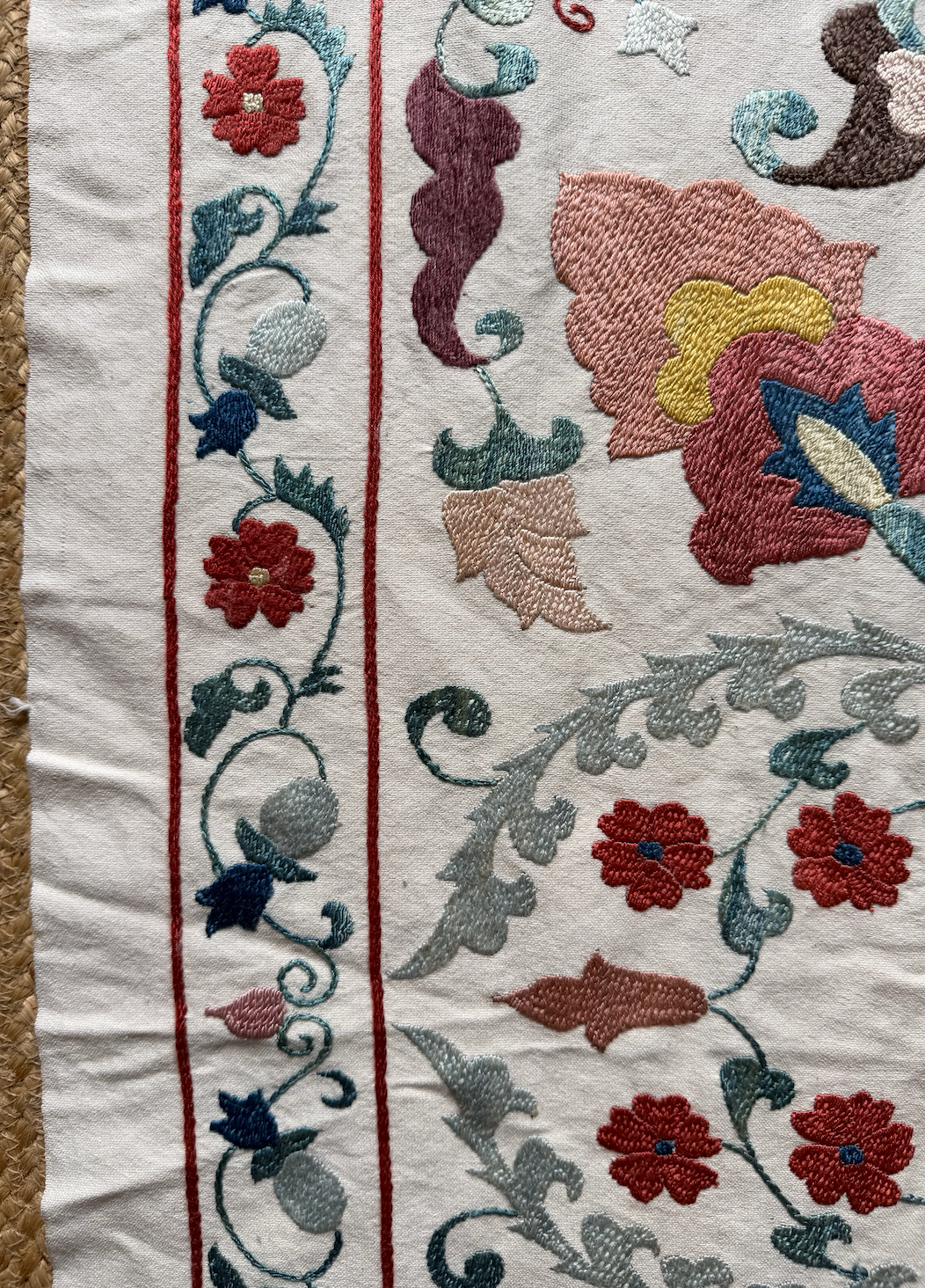 Symmetrical Floral Medallion Suzani, Medium
