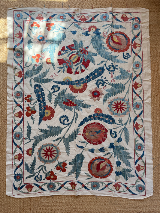 Pomegranate & Paisley Suzani in Blue, Medium