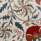 Dense Red Floral & Silvery Foliage Suzani, Medium