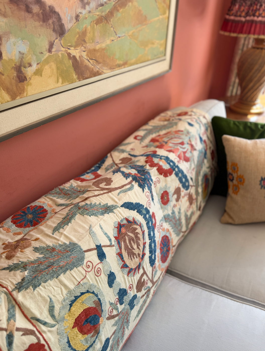 Pomegranate & Paisley Suzani in Warm Brown, Medium