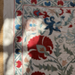 Large Red Floral Suzani with Pale Blue Foliage, Medium