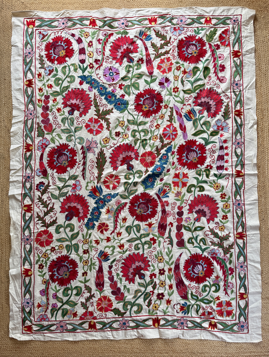 Vibrant Multicoloured Large Suzani Fabric