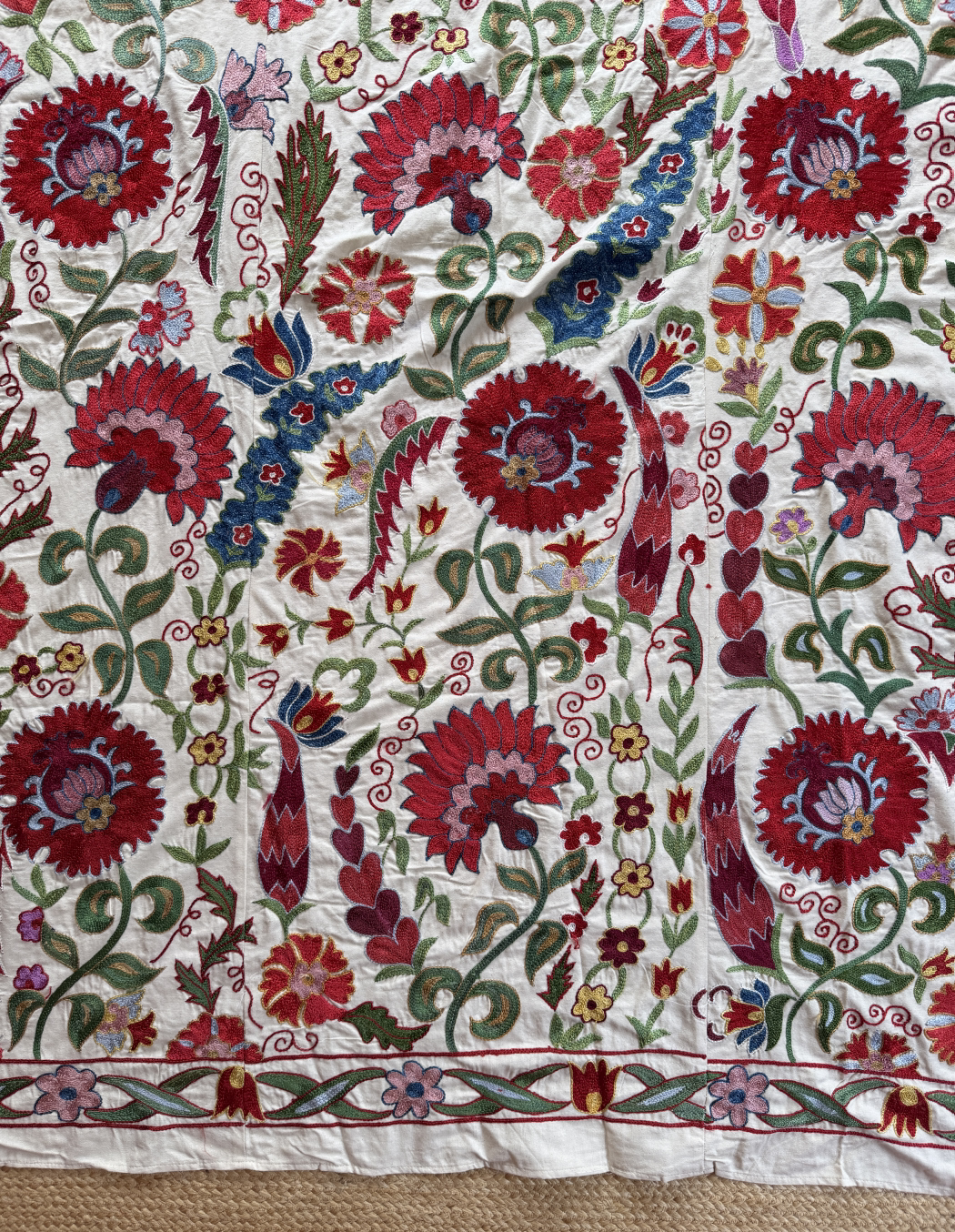 Vibrant Multicoloured Large Suzani Fabric