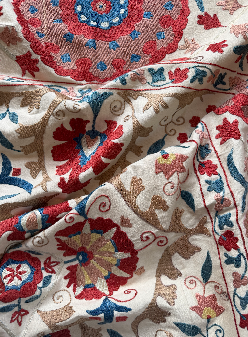 Pomegranate & Floral Medallion Suzani, Large