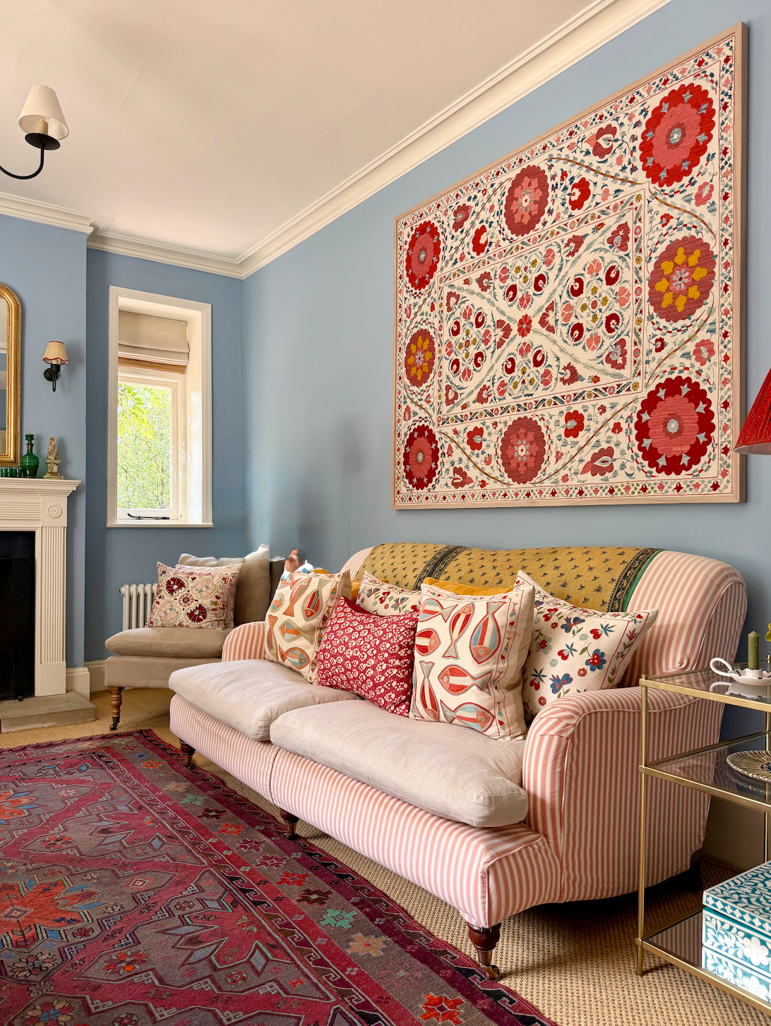 Pomegranate & Floral Medallion Suzani, Large