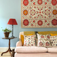 Bold Multicoloured With Pink Large Suzani Fabric