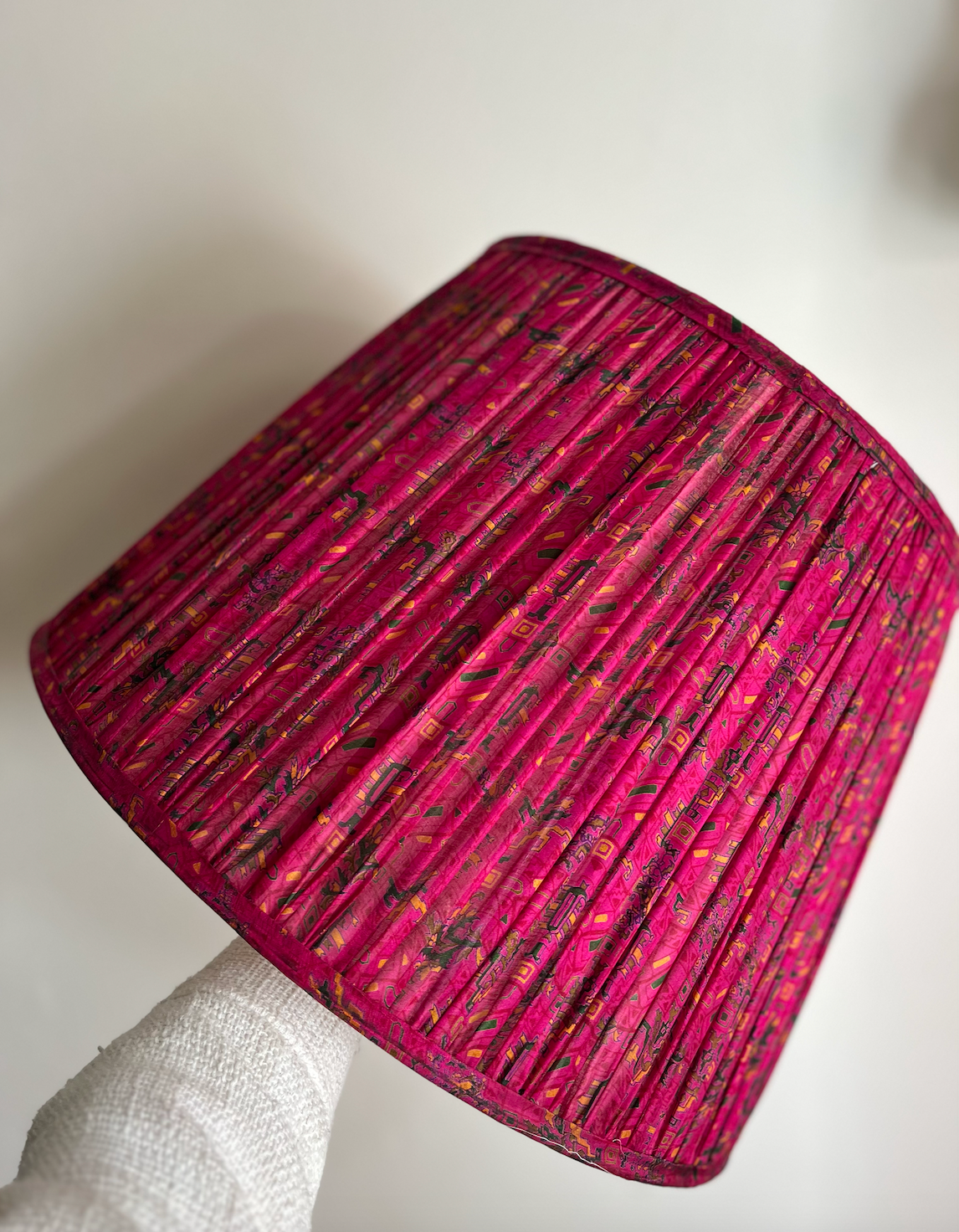 50cm Silk Sari Straight-Edge Lampshades - Various Colours