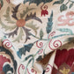Dense Red Floral & Silvery Foliage Suzani, Medium