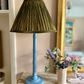 Tall Faux Bamboo Lampbase - Blue - Lacquered Gloss