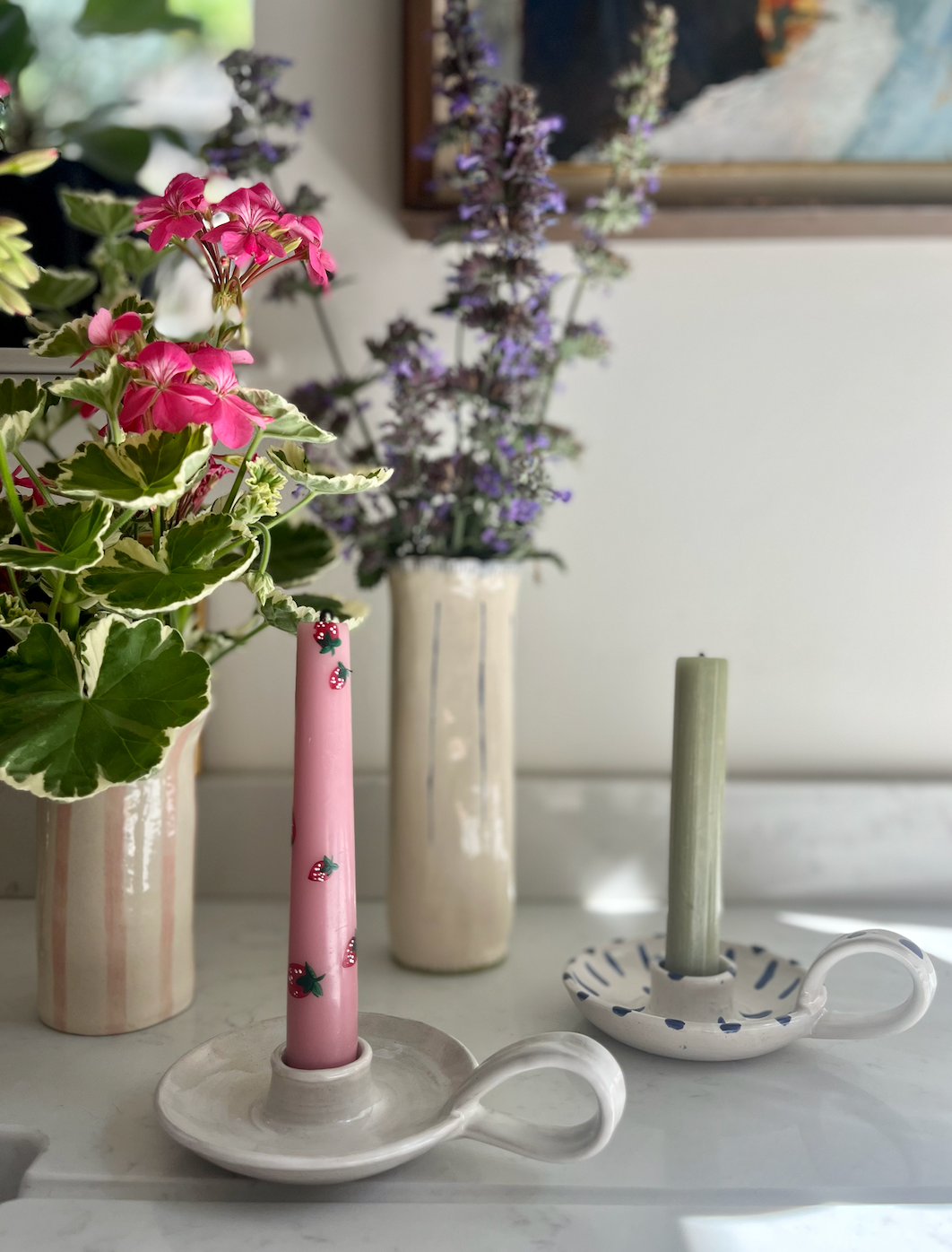 Ceramic Candle Holder - Various Colours