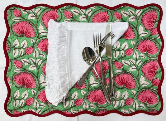 FINAL STOCK - Pink & Green Placemat