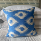 Soft Blue Cotton Ikat Cushion