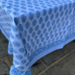 Blue & White Blockprinted Cotton Tablecloth - Various Sizes
