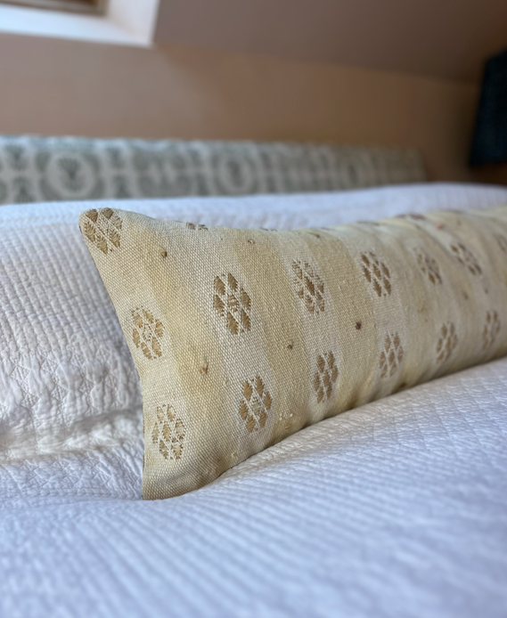 Soft & Neutral Creamy Bolster Kilim Cushion