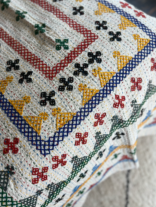 Multi Coloured Kantha Quilt - SMALL - MJS23
