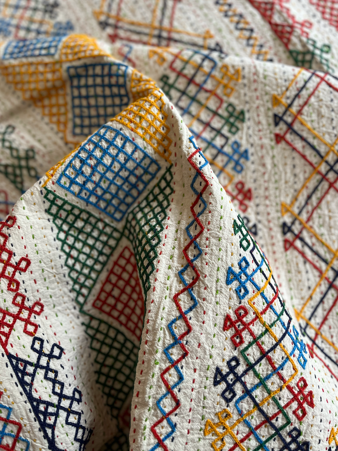 Multi Coloured Kantha Quilt - SMALL - MJS24